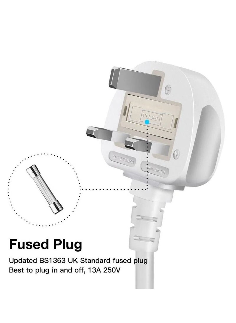 MOXOM - KH-63 4 Power Socket With 6 USB Extension White - Image 1