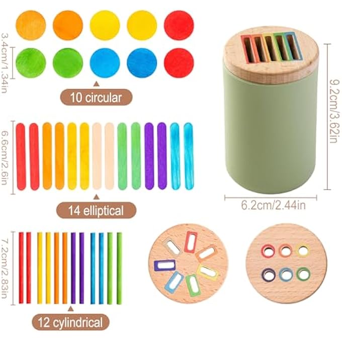 MONTESSORI TOY FROM 1 YEAR, 3-IN-1 SILICONE MONTESSORI TOY WITH WOODEN LID SENSORY TOY MOTOR SKILLS TOY GIFT FOR TODDLERS - Image 3