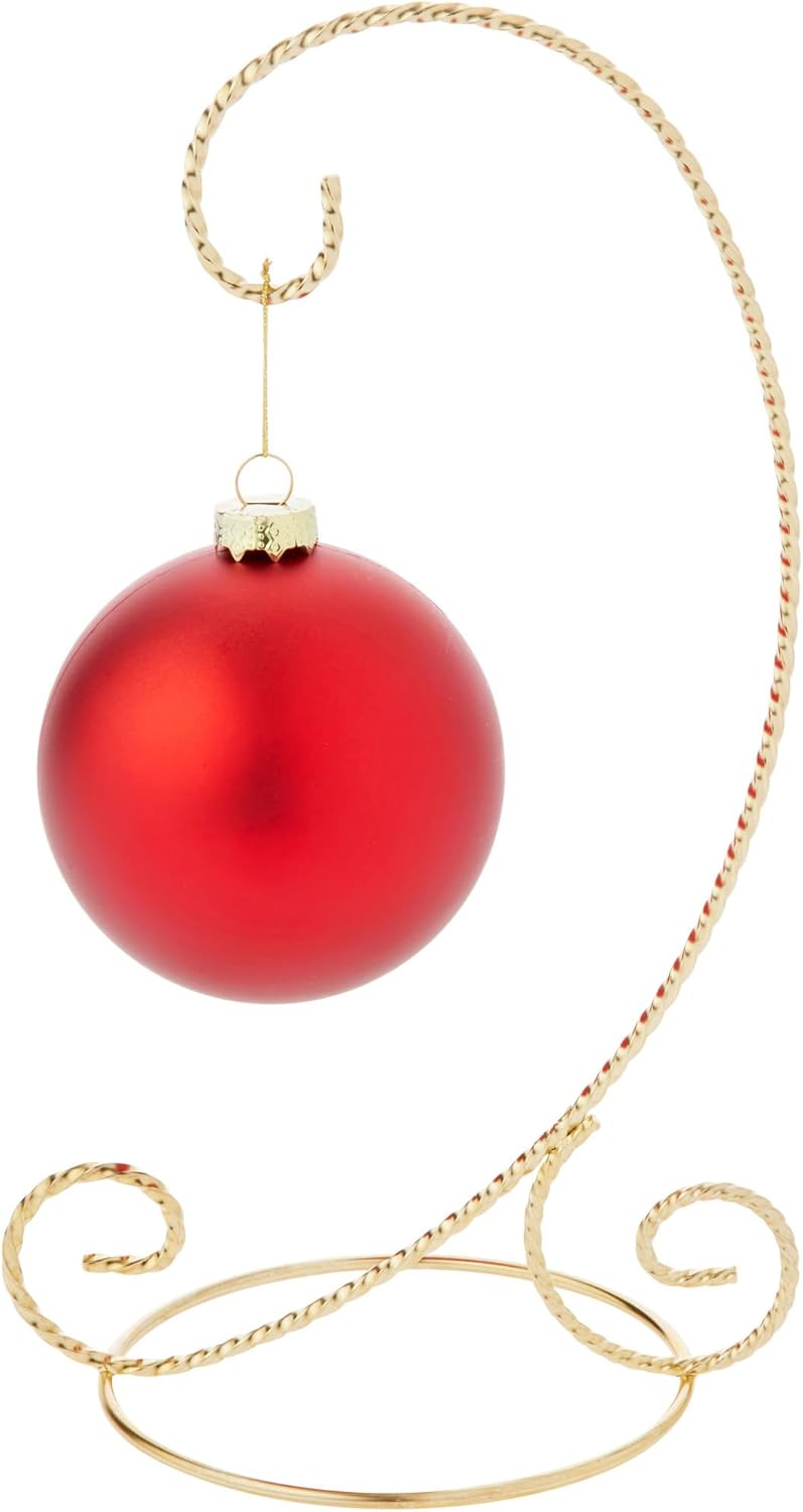 Bard's Twisted Gold-toned Ornament Stand, Medium, 9.5" H x 5.5" W x 5.5" D - Image 1
