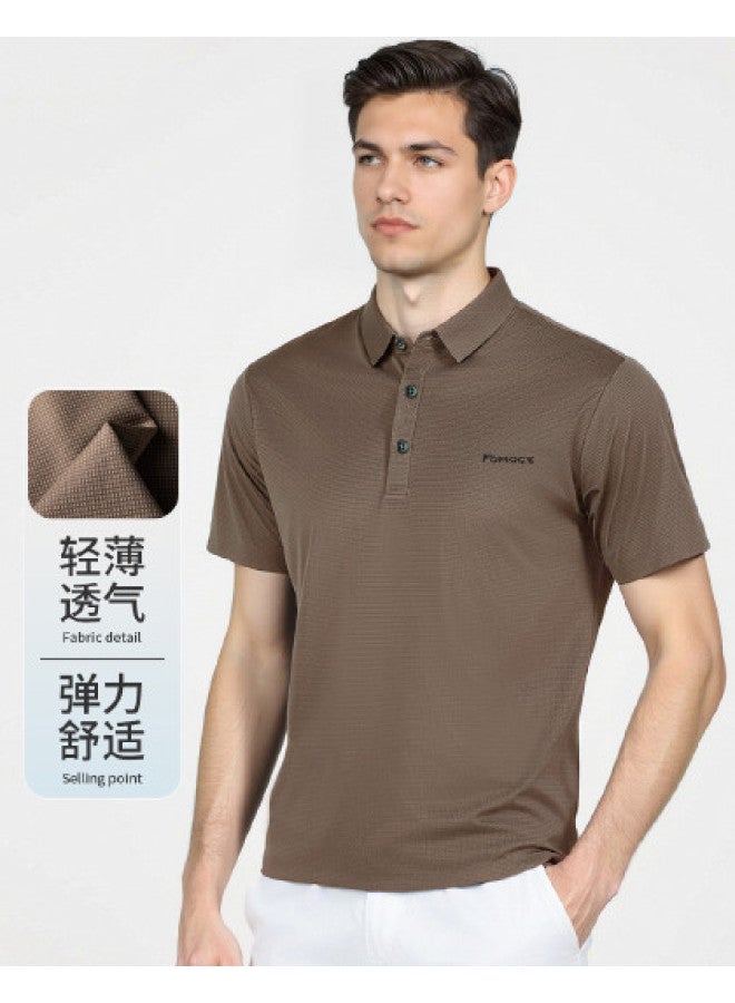 Fomoce classic Summer Solid Color Light Business Breathable Men's Polo Shirt - Image 1