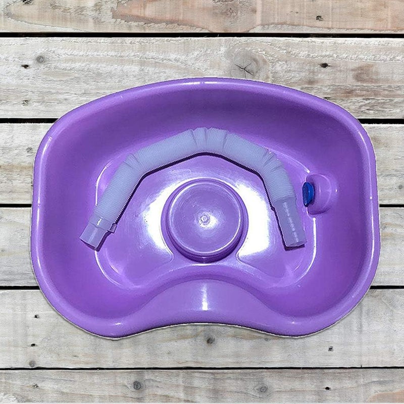 klarakoShampoo Basin for Washing Hair in Bed, Hair Washing Basin with Head Cushion, Plastic Washing Tray for Disabled Pregnant Women Elderly klarakoPurple 150cm - Image 2