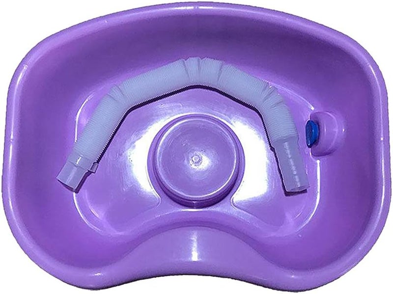 klarakoShampoo Basin for Washing Hair in Bed, Hair Washing Basin with Head Cushion, Plastic Washing Tray for Disabled Pregnant Women Elderly klarakoPurple 150cm - Image 1