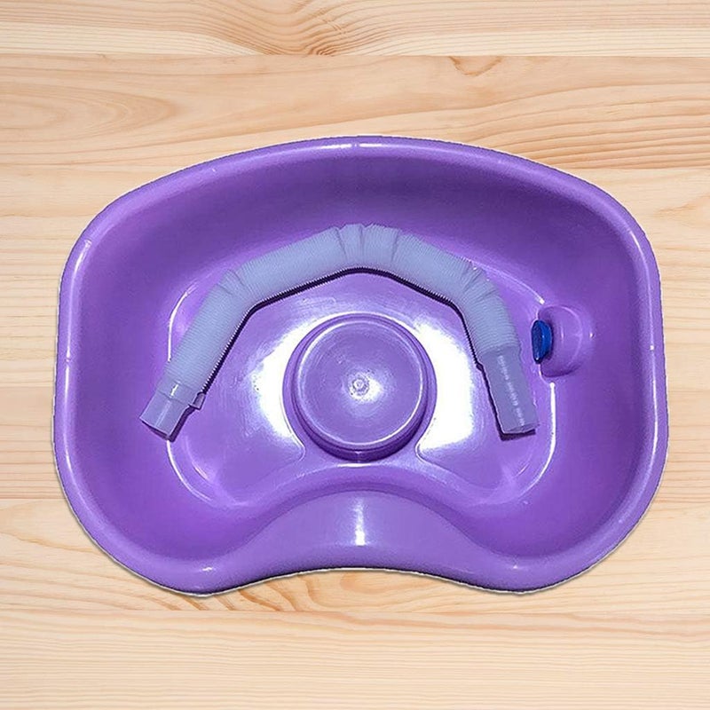 klarakoShampoo Basin for Washing Hair in Bed, Hair Washing Basin with Head Cushion, Plastic Washing Tray for Disabled Pregnant Women Elderly klarakoPurple 150cm - Image 3