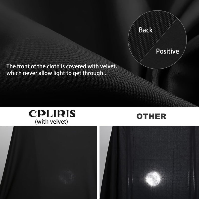 CPLIRIS 5x7ft Black Backdrop Background for Photography, High Density Polyester Fabric Black Photo Backdrop Curtain for Portrait Photoshoot, Party and Video - Image 3