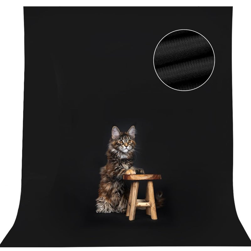 CPLIRIS 5x7ft Black Backdrop Background for Photography, High Density Polyester Fabric Black Photo Backdrop Curtain for Portrait Photoshoot, Party and Video - Image 1