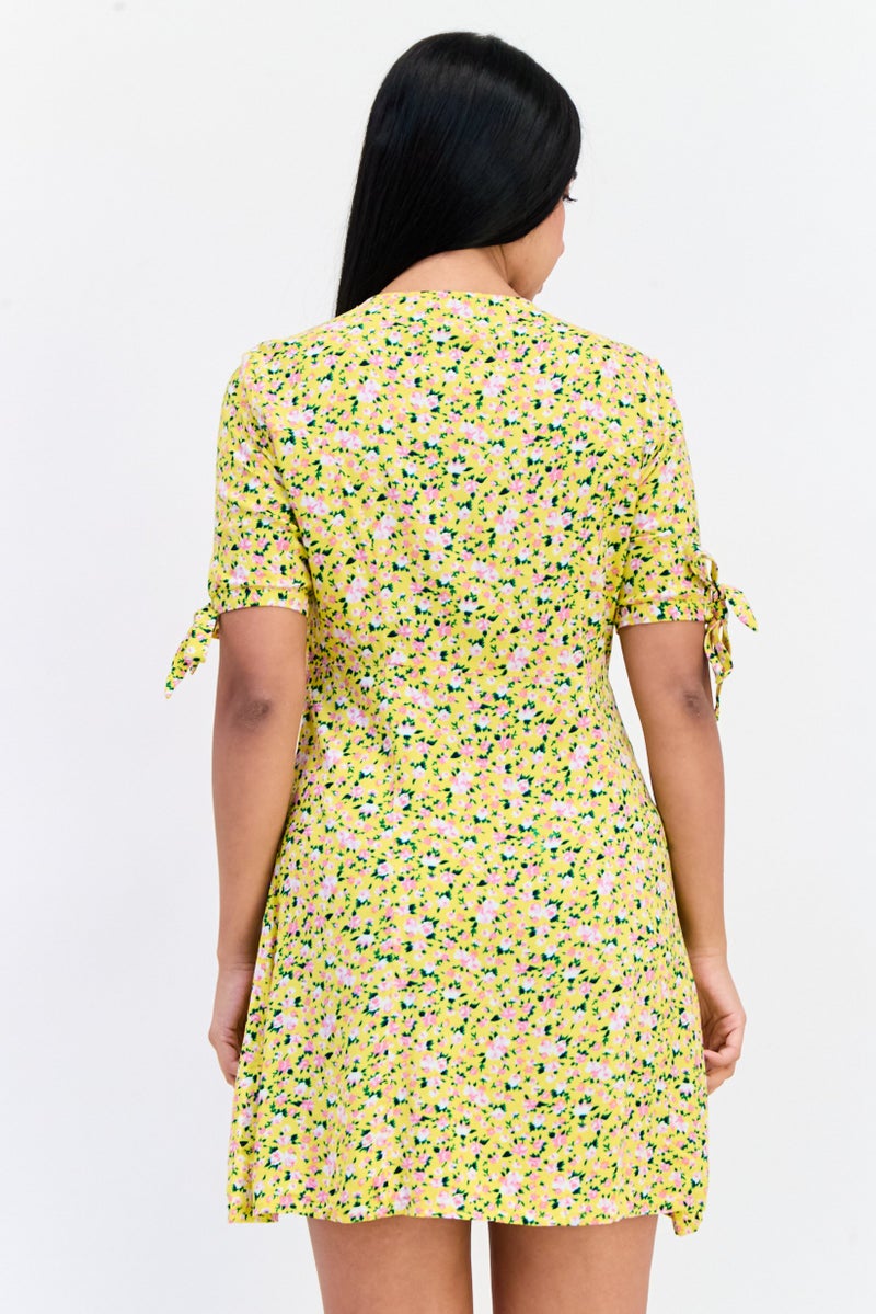 ONLY Women Floral Print Mini Dress, Multicolor - Image 3