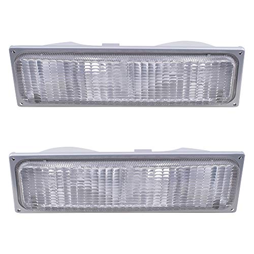 Brock Replacement Driver and Passenger Set Park Signal Front Marker Lights Compatible with 1990-1993 C1500 C2500 K1500 K2500 Pickup Truck - Image 1