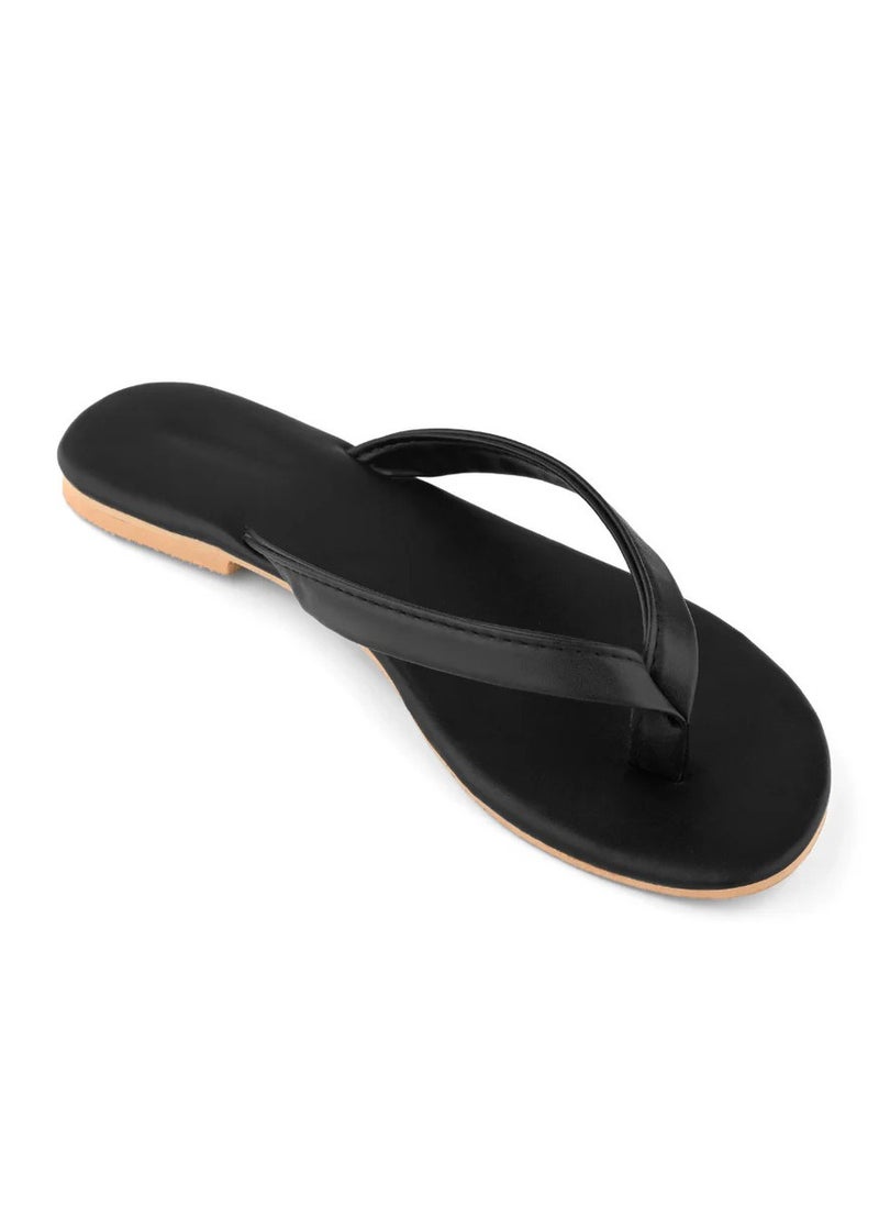 Katee - URBANA BLACK LEATHER SLIPPERS FOR WOMEN - Image 1
