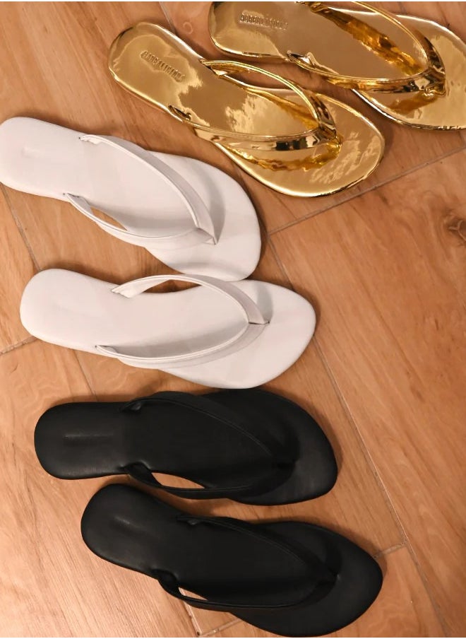 Katee - URBANA BLACK LEATHER SLIPPERS FOR WOMEN - Image 1