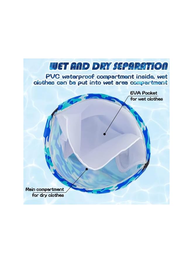 PROMASS Swimming Backpack For Kids, 2 Portable Swim Bags For Swimmers, Dry And Wet Separation Waterproof Drawstring Bag, Beach Mesh Backpack, Fitness Sport Knapsack For Gym Beach Pool Gear Bag - Image 4