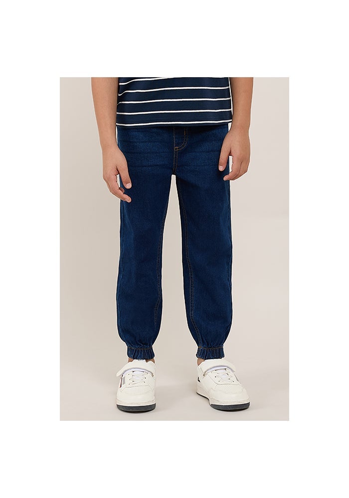 R&B Washed Jogger Jeans with Drawstring Waist - Image 1