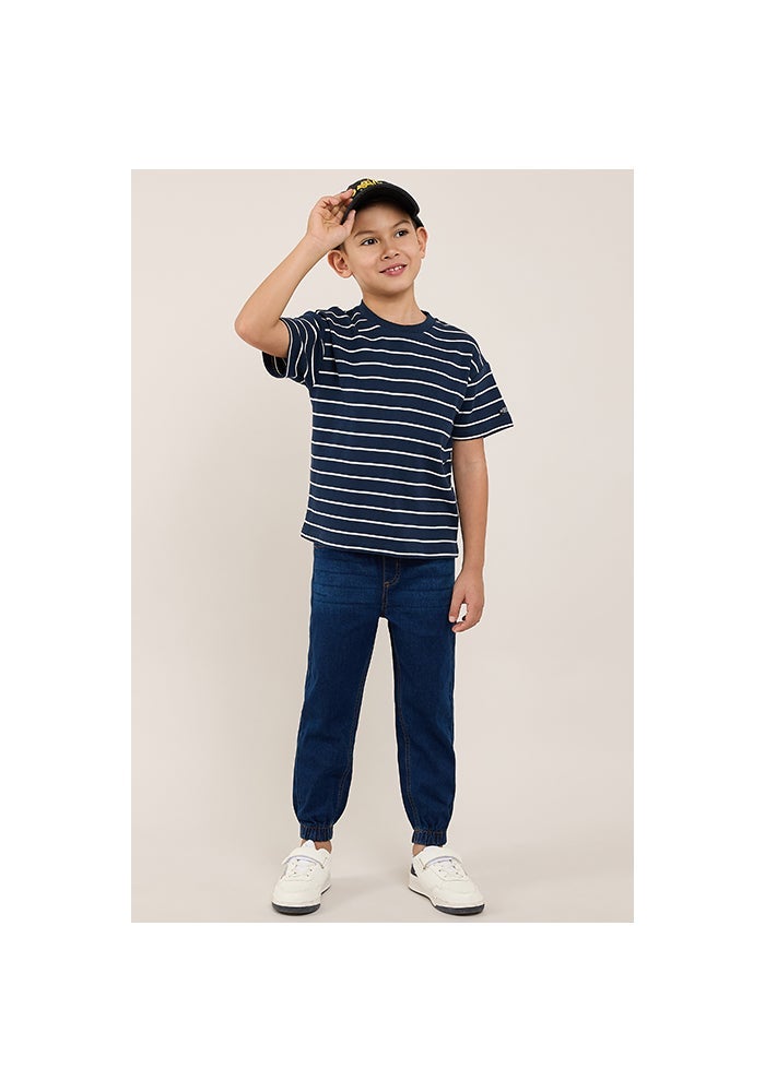 R&B Washed Jogger Jeans with Drawstring Waist - Image 2