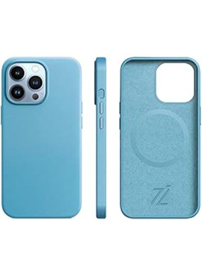 Premium Apple Leather iPhone Cases - Luxury Phone Case - Elevate Your iPhone with Timeless Elegance and Protection(Baby Blue,iPhone 15)