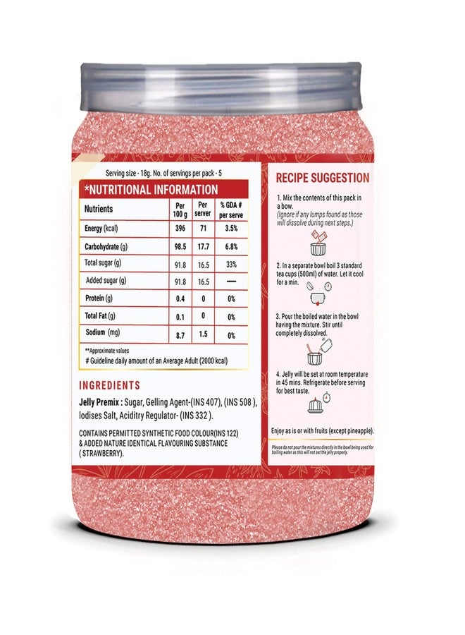 Brew Lab Jelly Crystal Mix For Making Jelly -Strawberry Flavor | Easy To Make | No Gelatin 250 g - Image 4