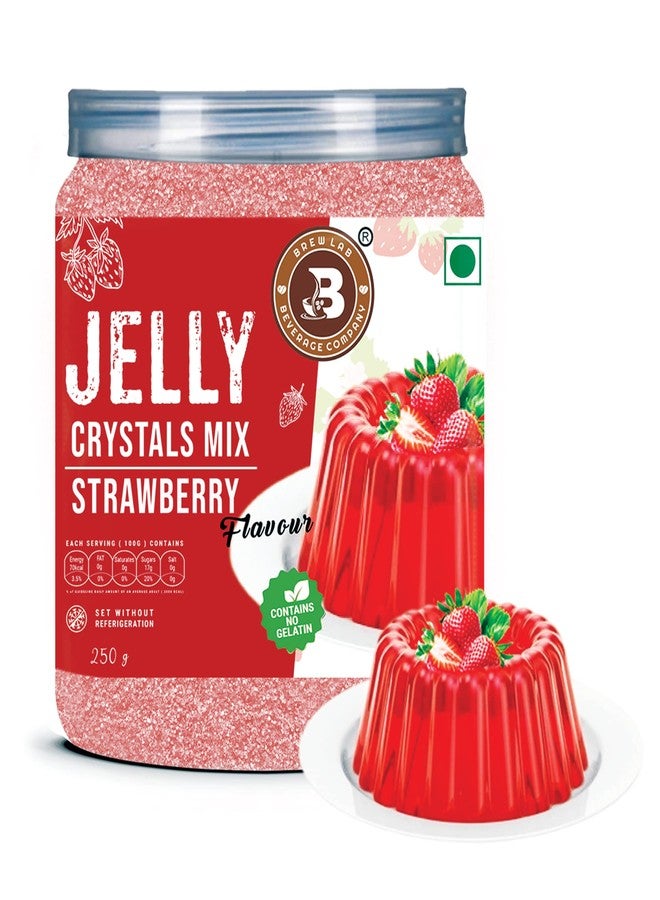 Brew Lab Jelly Crystal Mix For Making Jelly -Strawberry Flavor | Easy To Make | No Gelatin 250 g - Image 1