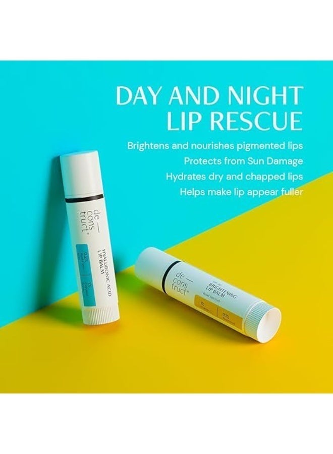 ديكونستركت ثنائي مرطب الشفاه Deconstruct Bright & Hydrate | 1% فيتامين سي، 0.1% ريزورسينول، 0.2% حمض الهيالورونيك، 1% زبدة الكوبواسو | مرطب شفاه للنساء والرجال | 4 غرام لكل عبوة | عبوة من قطعتين، أزرق - Image 4