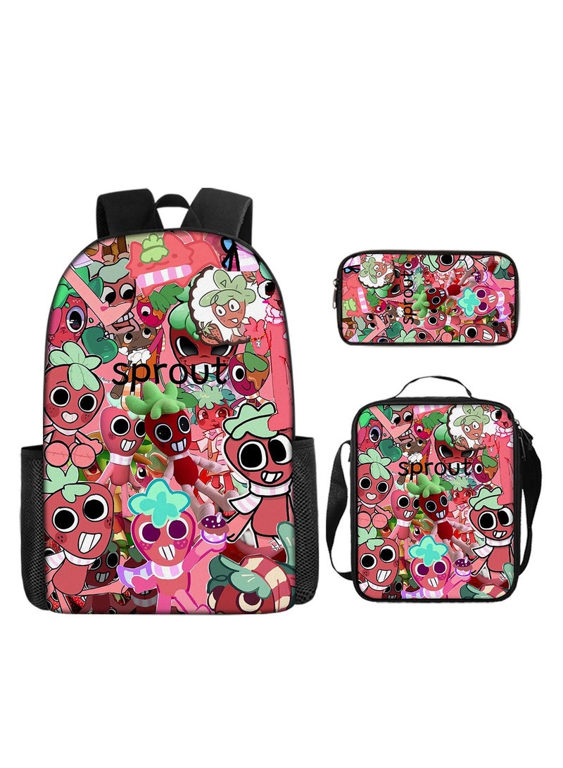Backpacker 3D Dandy's World Print School Backpack Backpack 29*16*42CM + Shoulder Bag 19*6*23CM + Pen Bag 24*7*11CM Three-piece Set - Image 1
