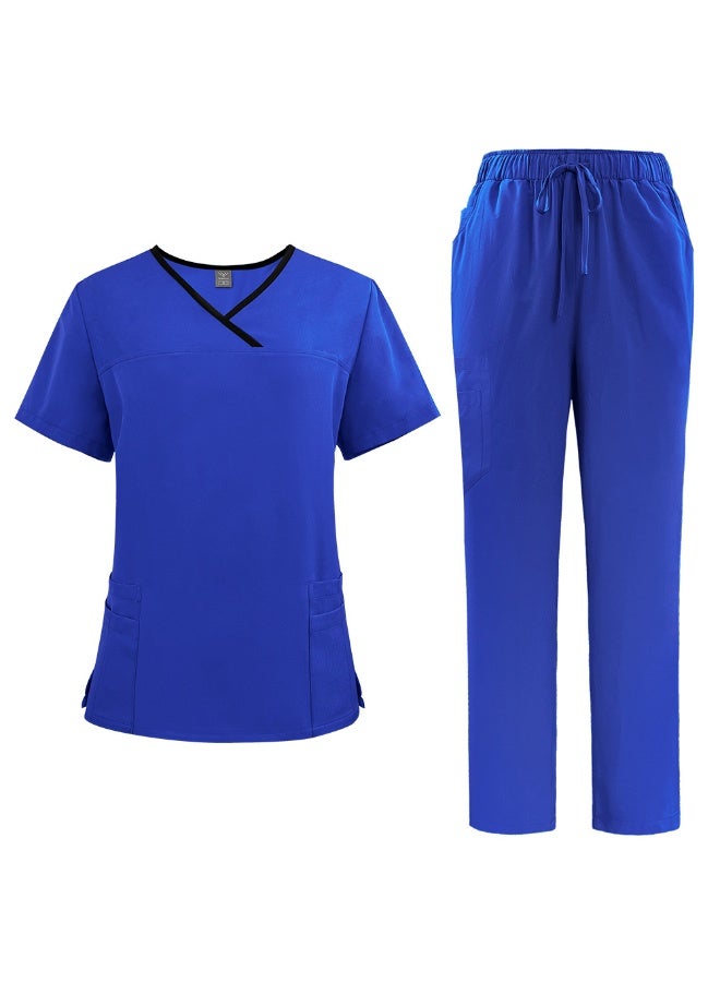 NIBEMINENT Solid Color Breathable Nursing Scrubs Women Uniforms Elasticity Pet Clinic Nurse Workwear Medical Doctor thin Clothing - Image 1