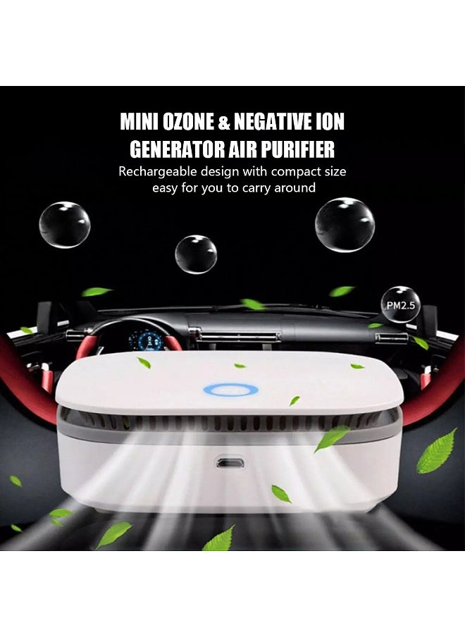 Portable Air Purifier Ozone Generator O3 Negative Ion Deodorizer Sterilizer Odor Remover Eliminating with Timer 2 Modes Ozone Machine for Home Car Office