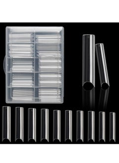 KASTWAVE Extra Long C Curve Nail Tips Half Cover 100PCS Extra Long Straight Square Tips for Acrylic Nails with Box  - Image 1