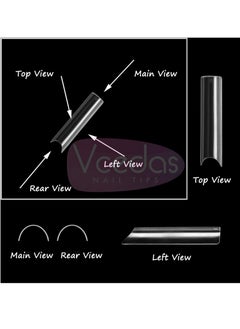 KASTWAVE Extra Long C Curve Nail Tips Half Cover 100PCS Extra Long Straight Square Tips for Acrylic Nails with Box  - Image 4