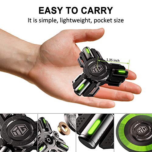 INNÃ”PLUS Fidget Spinners, Fidget Spinner Gifts for Adults and Kids, Stress Anxiety ADHD Relief Figets Toy, Metal Finger Hand Spinner Toys with Luminous Light, Spinner Absorb Solar Light Then Release in Dark - Image 3