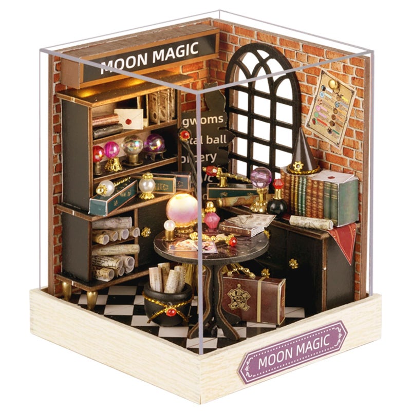 Flever Dollhouse Miniature DIY House Kit Creative Room with Furniture for Romantic Artwork Gift (Moon Magic) - Image 1