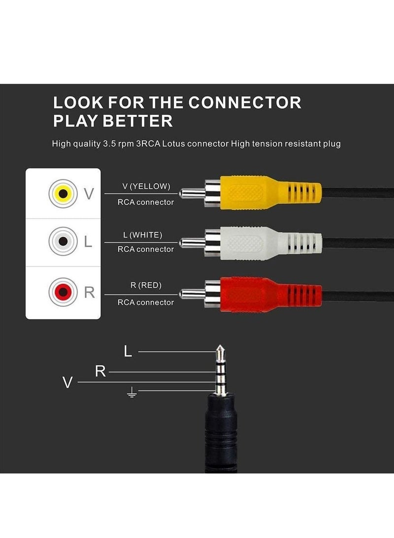 ليدين 3.5 مللي متر إلى 3 RCA ذكر التوصيل إلى RCA صوت ستيريو صوت فيديو ذكر AUX كابل 3.5 مللي متر إلى كابل فيديو كاميرا فيديو RCA AV (1.5 متر) - Image 5