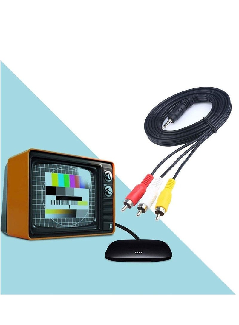 ليدين 3.5 مللي متر إلى 3 RCA ذكر التوصيل إلى RCA صوت ستيريو صوت فيديو ذكر AUX كابل 3.5 مللي متر إلى كابل فيديو كاميرا فيديو RCA AV (1.5 متر) - Image 3
