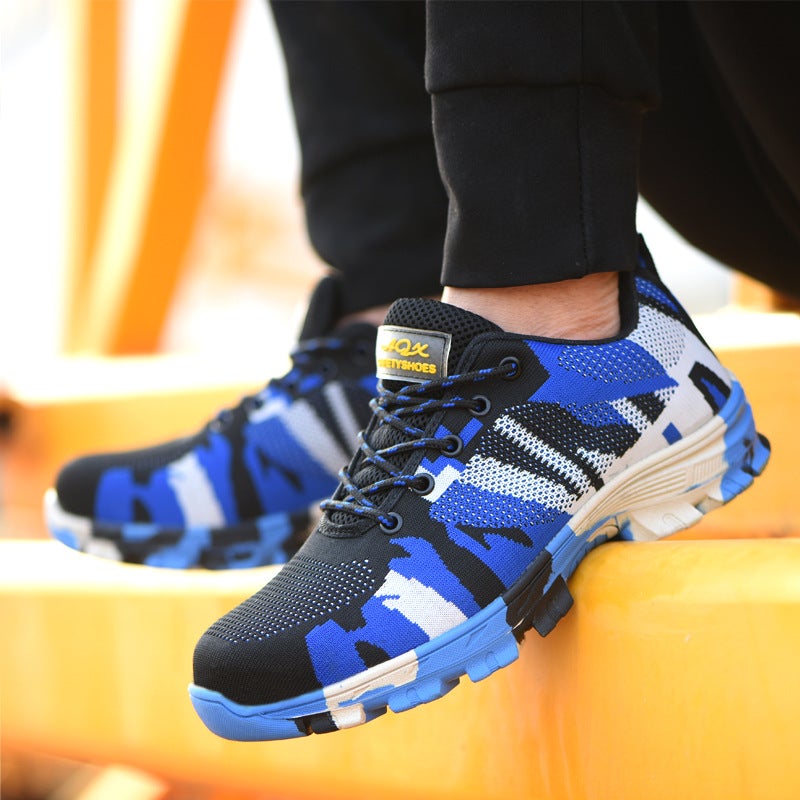 Flying Weaving Labor Protection Shoes Men'S Breathable Wear-Resistant Non-Slip Work Shoes Smash-Resistant Puncture-Resistant Breathable Steel Toe Safety Shoes - Image 5