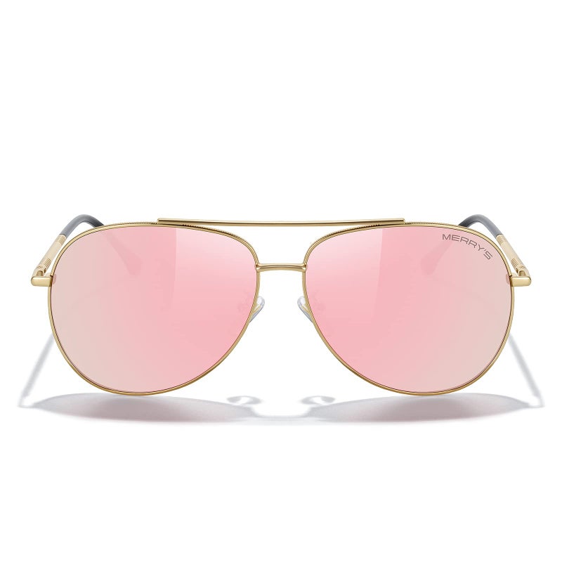 MERRY'S Aviator Sunglasses for Women Men Polarized Mirror Lens with Case - Polarized Driving Sun glasses UV 400 Protection 60 MM - Image 1
