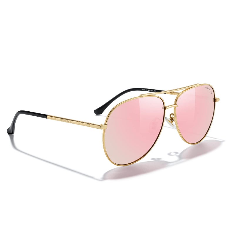 MERRY'S Aviator Sunglasses for Women Men Polarized Mirror Lens with Case - Polarized Driving Sun glasses UV 400 Protection 60 MM - Image 5