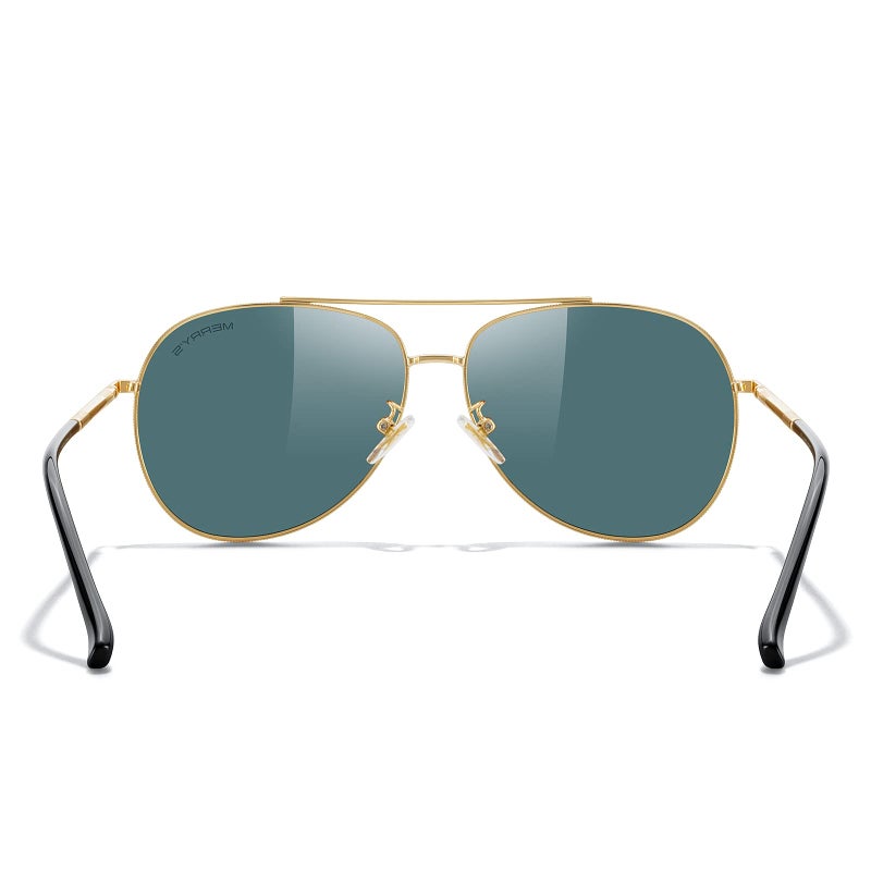 MERRY'S Aviator Sunglasses for Women Men Polarized Mirror Lens with Case - Polarized Driving Sun glasses UV 400 Protection 60 MM - Image 4