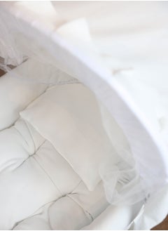 لحظة مرح مهد مواليد سلة موسى مع حامل هزاز خشبي  - Image 3