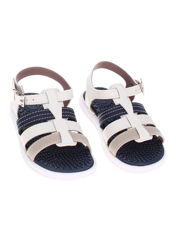 موليكينهو Molekinho Infant Boys Sandals With Back Strap Off White | Made In Brazil