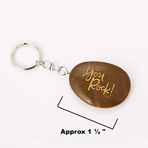 ROCKIMPACT 50PCS Inspirational Stones Key Chains, Engraved Natural River Rock Key Rings Keychains, Healing Stone Keychain Bulk Lot, Different Words Assorted Sayings (50 Pieces) - Image 5