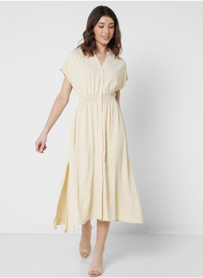 ELLA Smocked Waist Shirt Dress  - Image 1