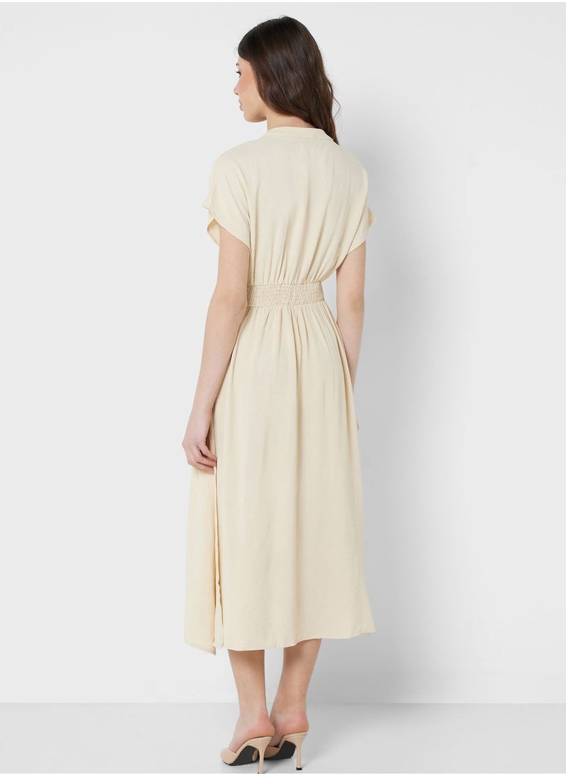 ELLA Smocked Waist Shirt Dress  - Image 2