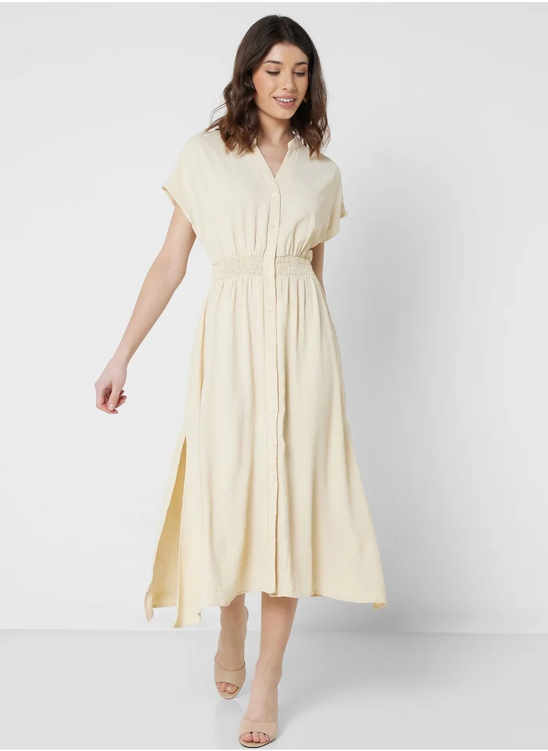 ELLA Smocked Waist Shirt Dress