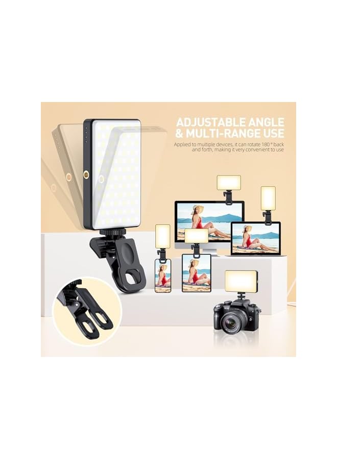 erorex Led Phone Light Selfie Light 2000Mah Rechargeable Clip Video Light 80 Led Phone Light Adjusted 3 Light Modes For Phone Ipad Camera Laptop Light For Phone For Selfie Vlog Tiktok  - Image 2