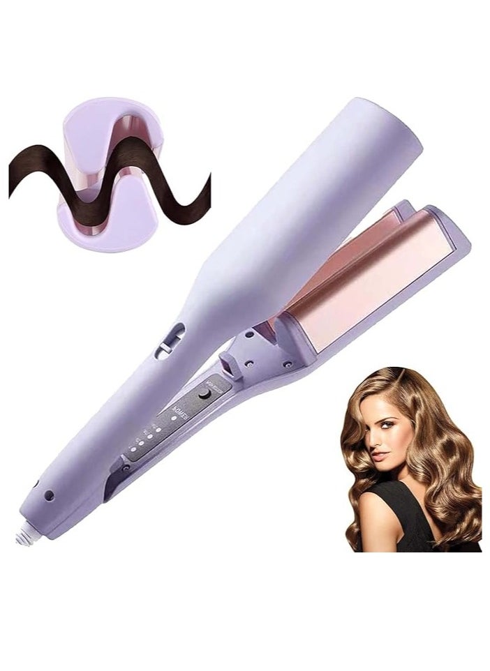 Generic French Wave Curling Iron, Romantic French Egg Roll Curling Iron,Water Ripple V-Shape Ceramic Big Waves Hair Crimper ，Adjustable Temperature Hair Curler  - Image 1