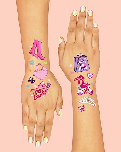 xo, Fetti Pink Temporary Tattoos for Girls - 42 styles | Pink Birthday Party Supplies, Party Favors, Cute Decorations, Easter Basket - Image 4