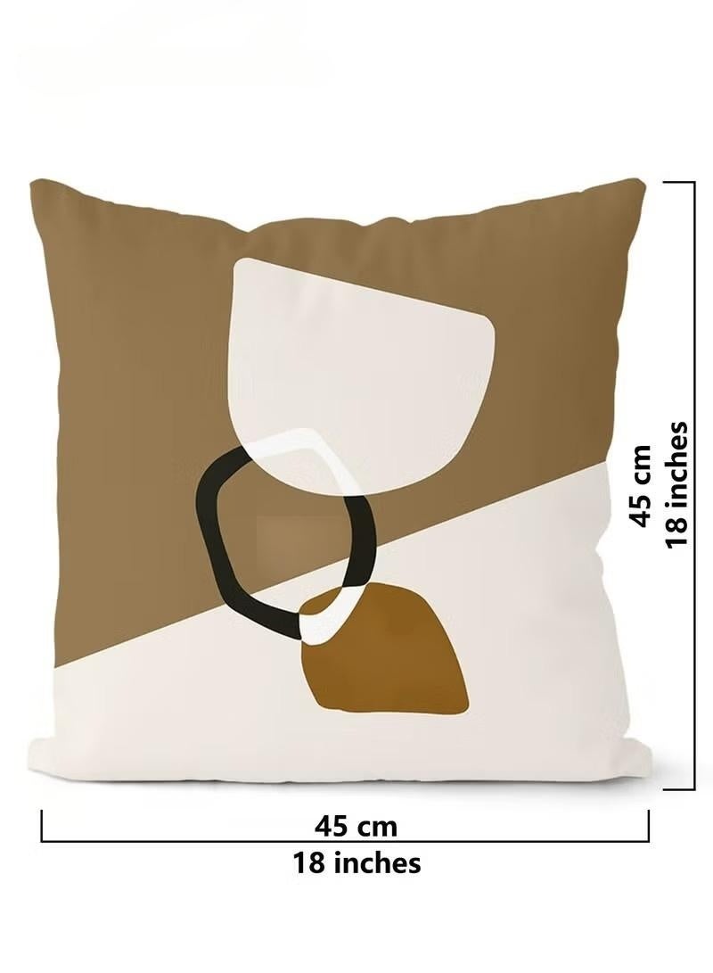 طقم أغطية وسائد من 4 قطع، غطاء وسادة زينة، غطاء وسادة أريكة بتصميم عصري تجريدي 45 سم × 45 سم، مناسب لغرفة المعيشة والأريكة والسيارة والسرير، مقاس 18 × 18 بوصة (نمط مزدوج الجوانب). - Image 4