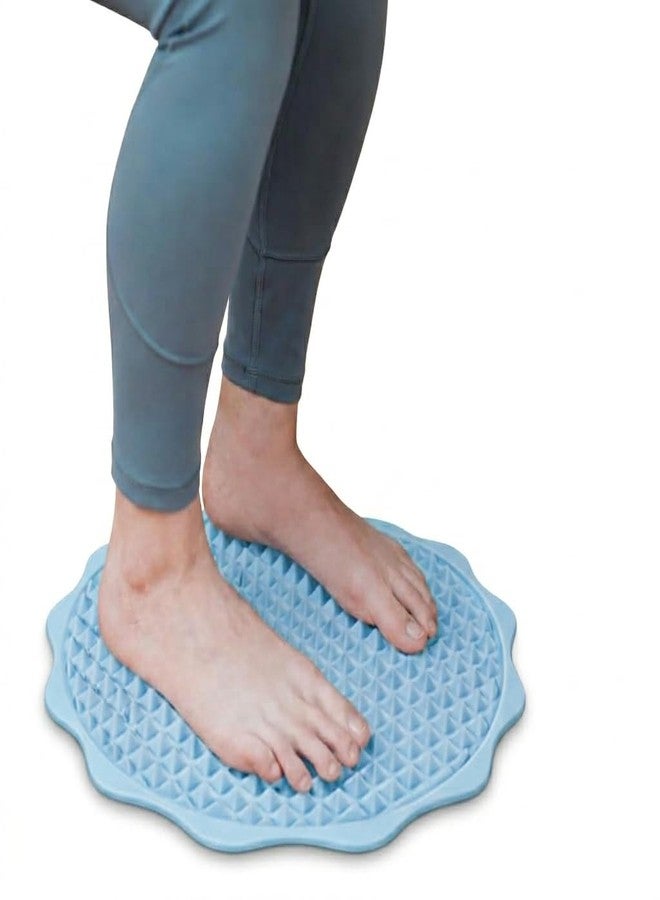 TRUJVE Foot Massage Mat Silicone Acupressure Bath Mat Anti Slip Reflexology Spikes for Bathroom Floor, Foot Cleaner Exfoliating Spa Mat for Heel Knee Pain Relief, Blood Circulation, Home Office Use (BLUE) - Image 1