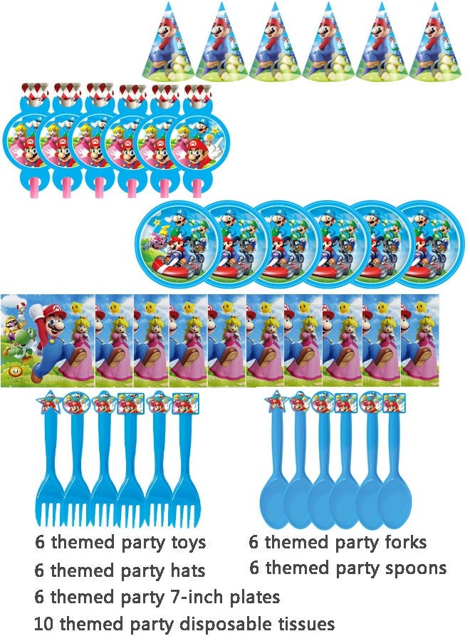 40-piece Mario themed birthday party disposable supplies set  - Image 1