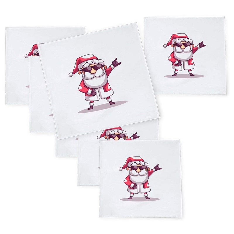 Khakee مناديل طاولة حرير تافتا بموضوع عيد الميلاد 6 قطع 10x10 لتزيين عيد الميلاد زينة عيد الميلاد هدية عيد الميلاد npxmas090P - Image 1