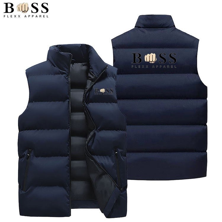 Men'S New Fleece-Lined Thick Warm Windproof Waistcoat Hong Kong Style Casual Stand Collar Cotton-Padded Vest For Men - Image 2