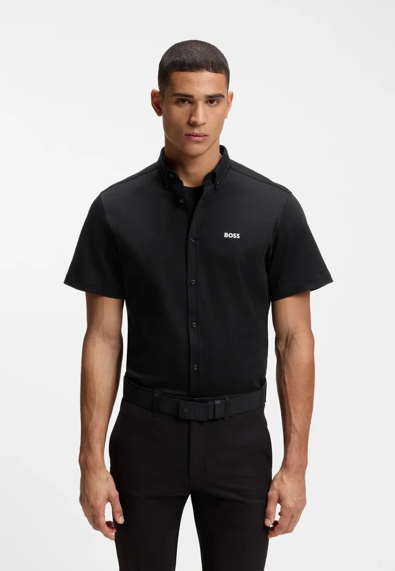 BOSS Regular-fit shirt in wrinkle-resistant cotton jersey