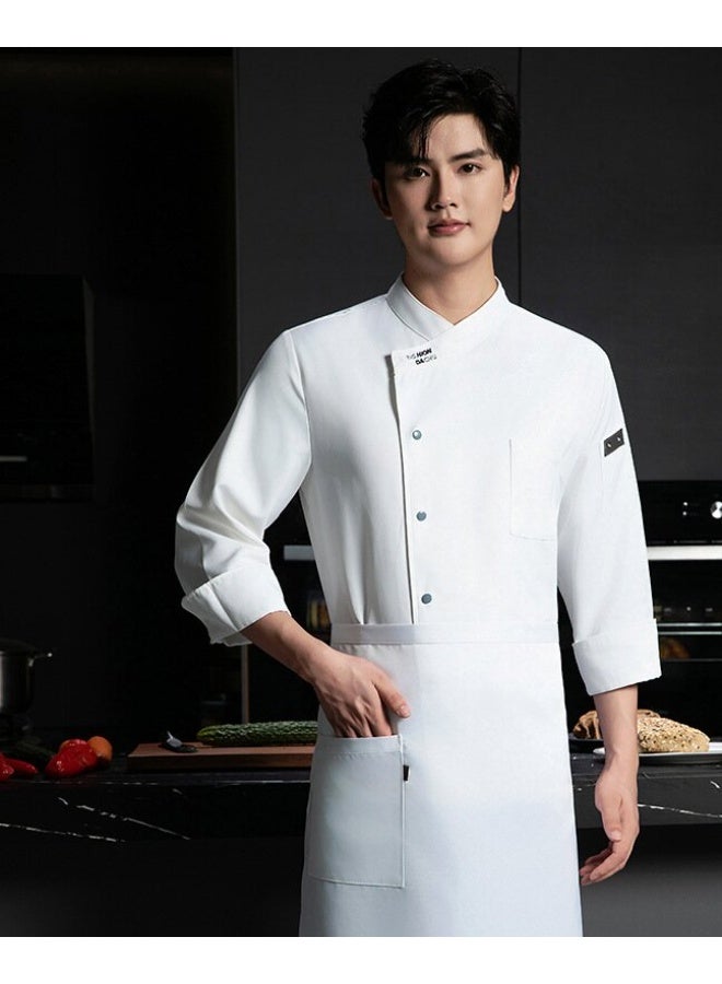 NIBEMINENT Restaurant Kitchen Chef Uniform Restaurant Kitchen Chef Uniform Chef Clothes Men Women Chef Shirt Breathable Chef Top Workwear - Image 1