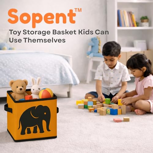 Sopent Baby Clothes Organizer for Kids Room – Foldable Fabric Toy Storage Basket, Organiser, Kids Toys Basket for Storage, 10.6 Inch - Image 3